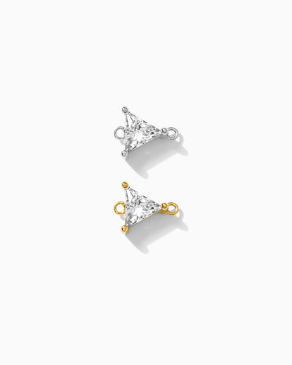 Trillion Cut CZ Connector Charm, CN178