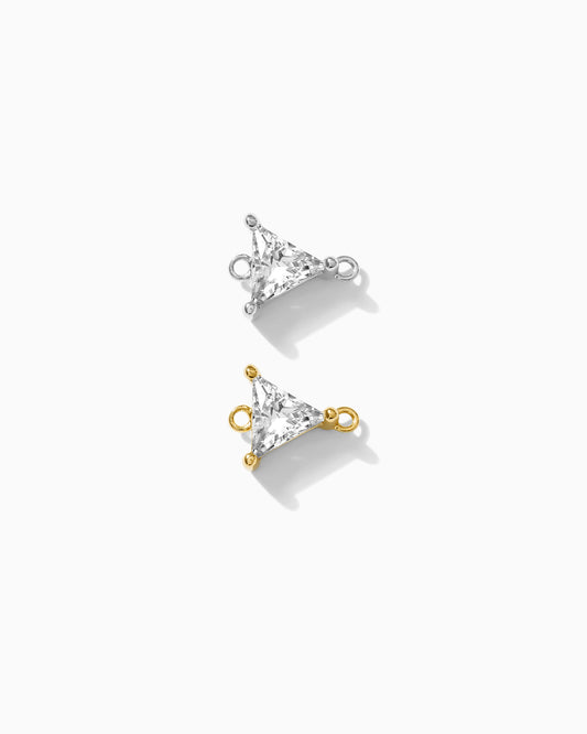 Trillion Cut CZ Connector Charm, CN178