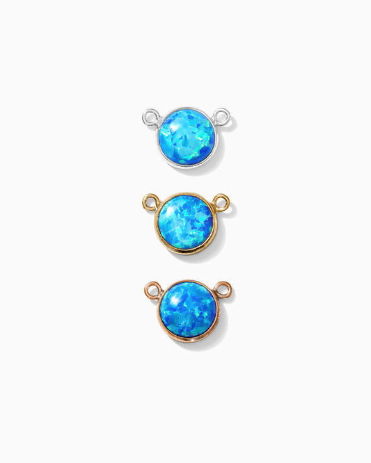 6mm 10-2 Blue Opal Connector, CN182