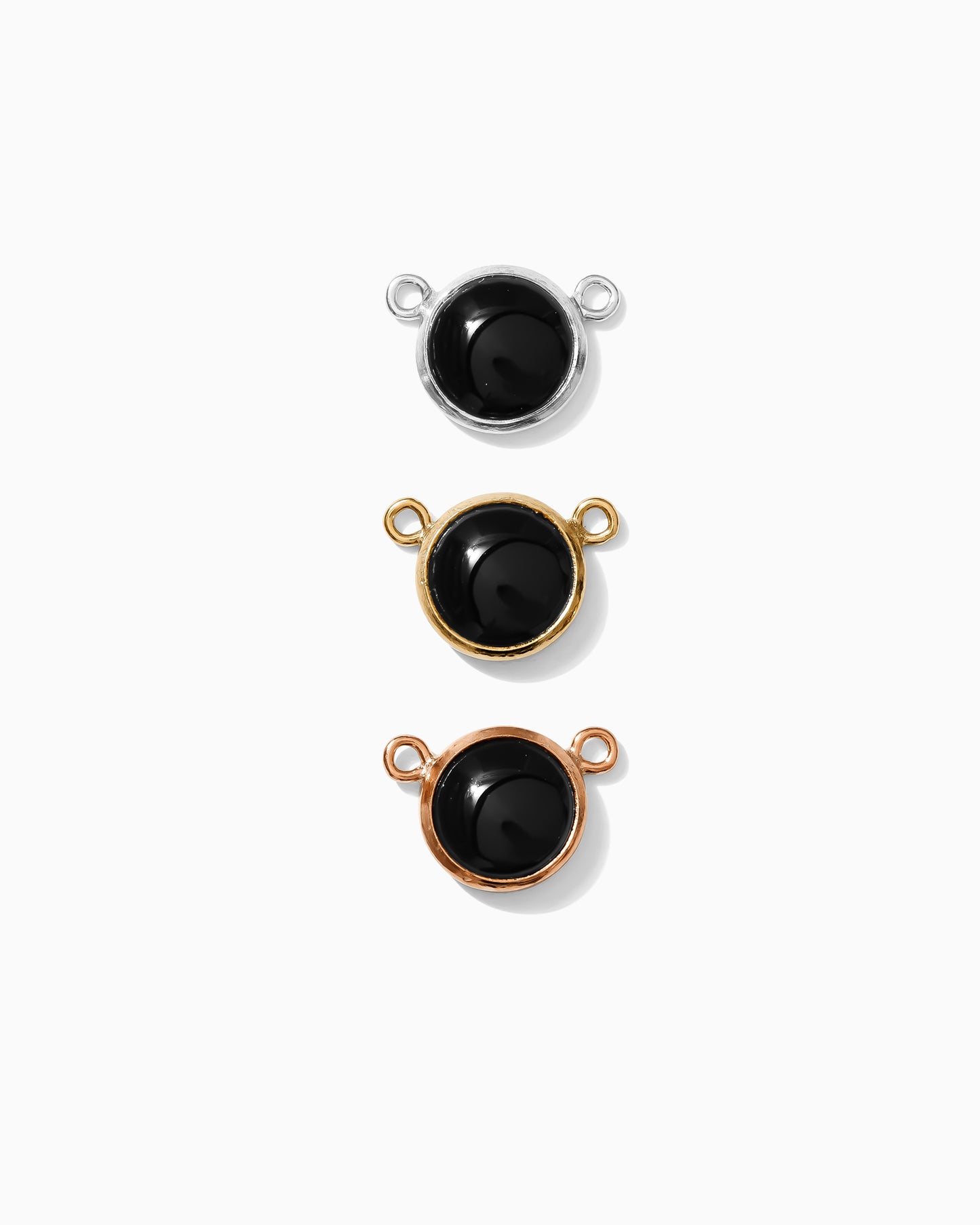 6mm 10-2 Black Onyx Opal Connector, CN184