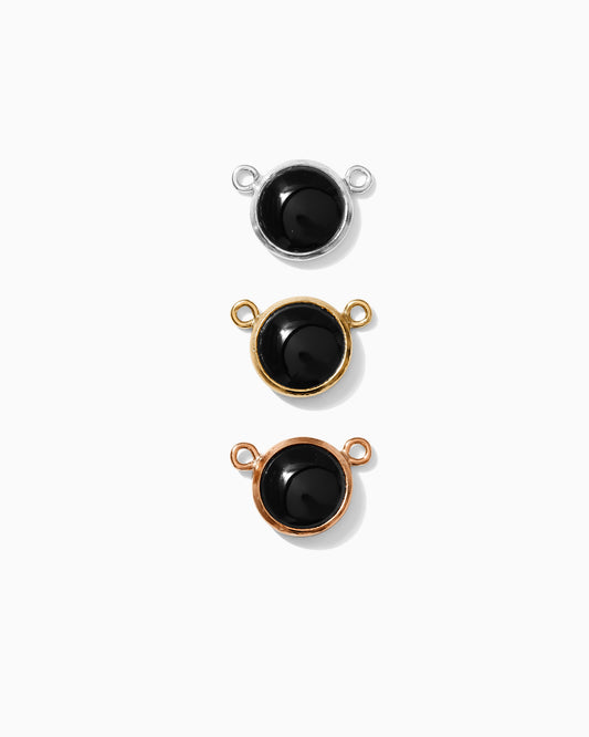 6mm 10-2 Black Onyx Opal Connector, CN184