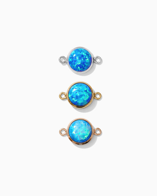 6mm Blue Opal Connector, CN199