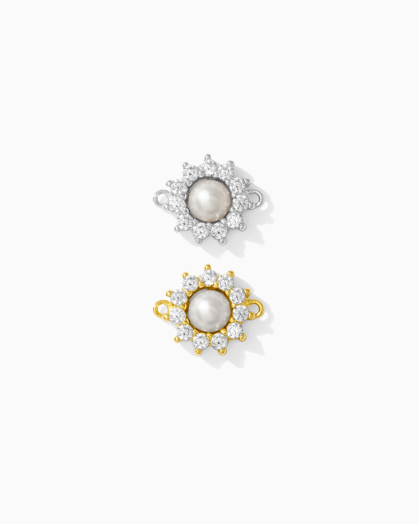 Freshwater White Pearl CZ Connector, CN203