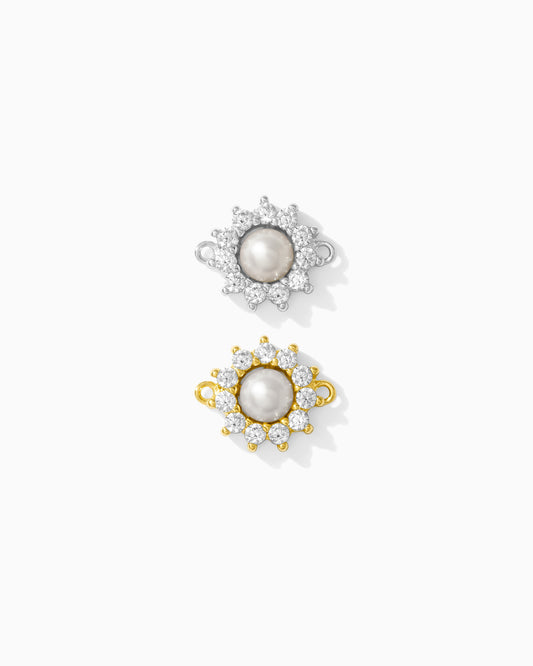 Freshwater White Pearl CZ Connector, CN203