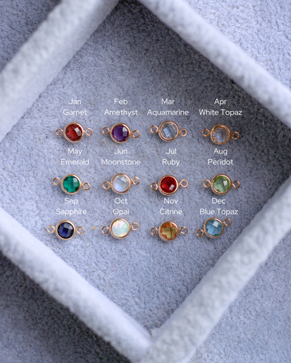4mm Genuine Birthstone Connectors, CN348
