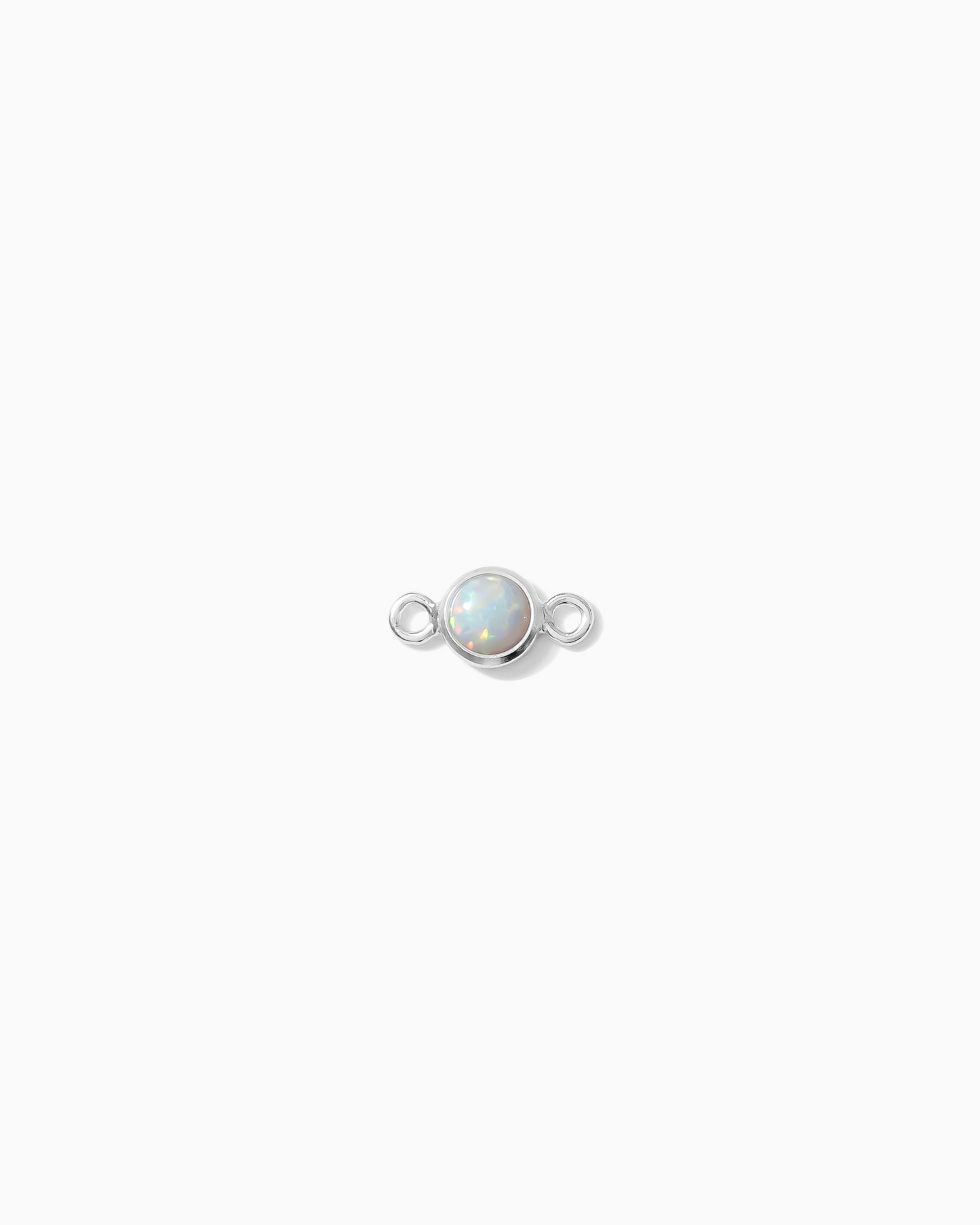 3mm Sterling Silver Opal Connector, CN266