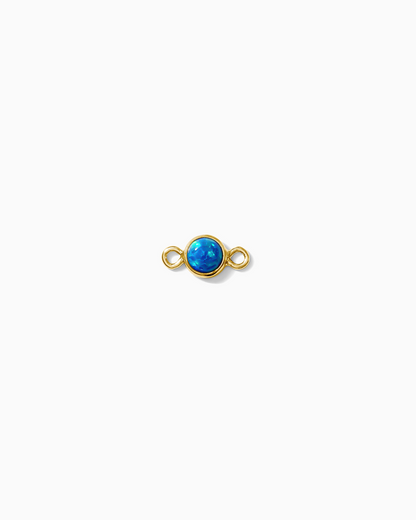 3mm Gold Filled Blue Opal Connector, CN267