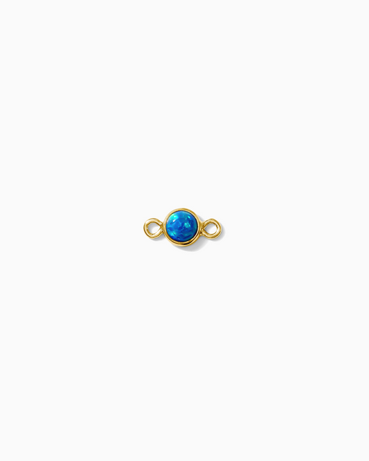 3mm Gold Filled Blue Opal Connector, CN267