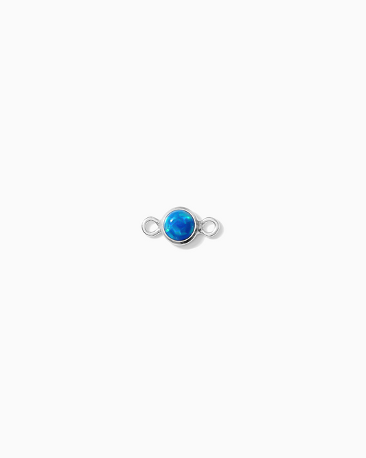3mm Sterling Silver Blue Opal Connector, CN268