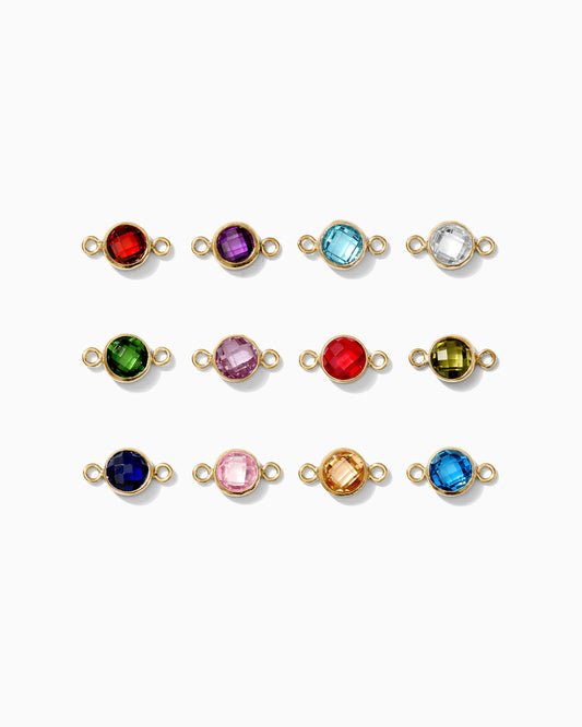 4mm Double Sided Checkerboard Birthstone Connector. CN27