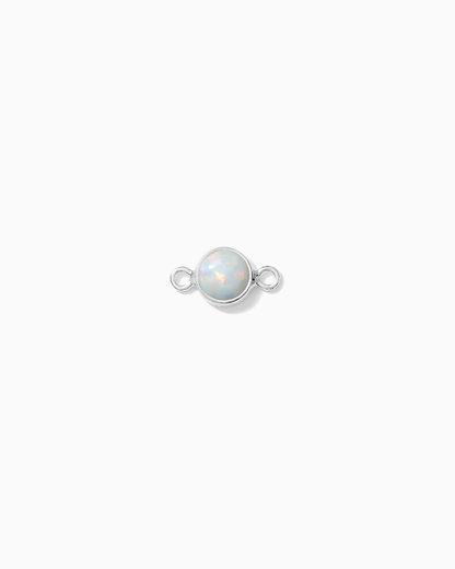 4mm Sterling Silver Opal Connector, CN270