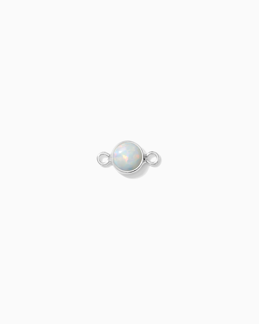 4mm Sterling Silver Opal Connector, CN270