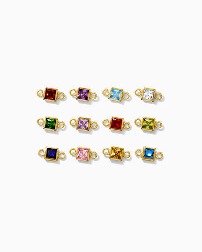 3mm CZ Square Birthstone Connector, CN304
