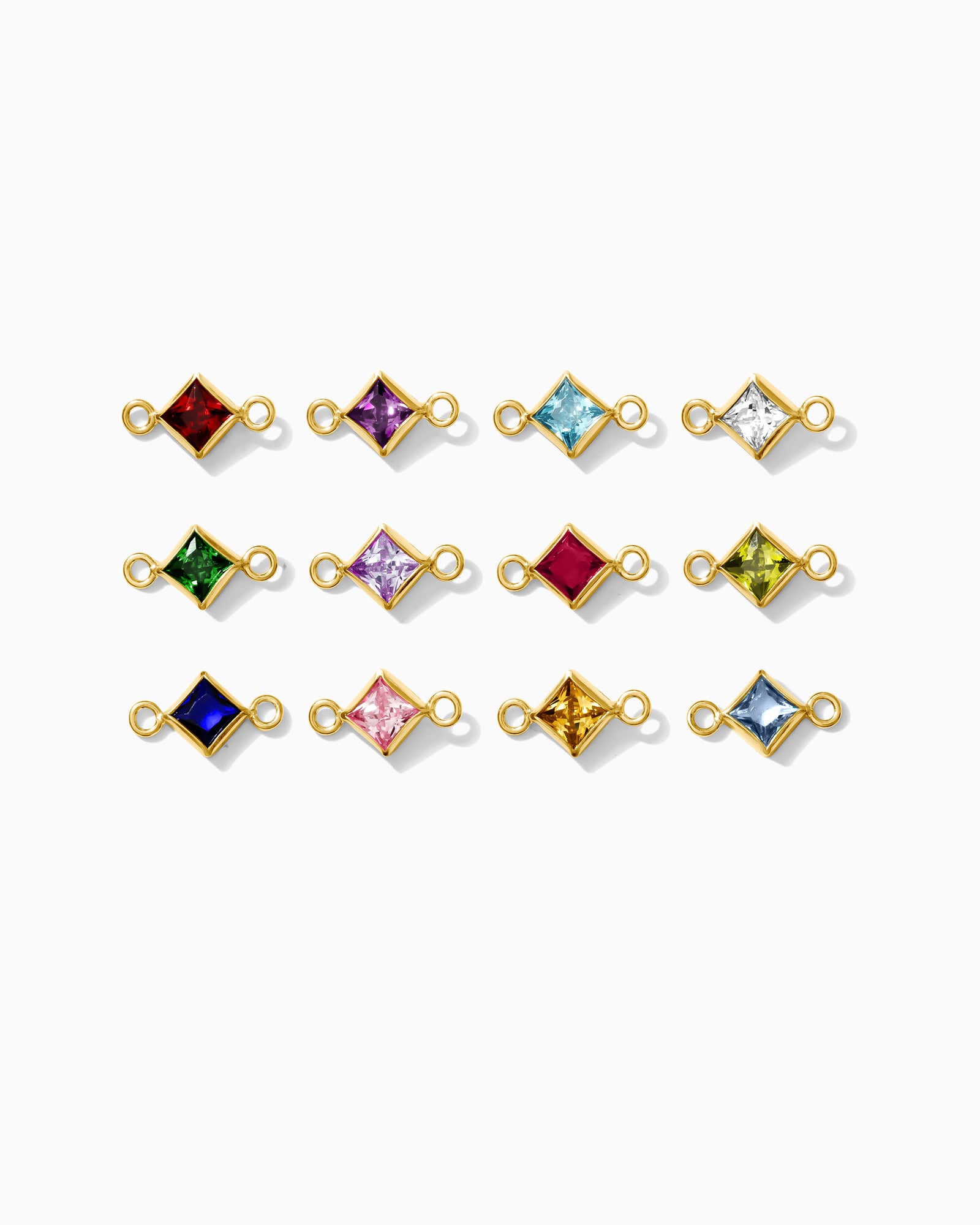 3mm CZ Diamond Shaped Birthstone Connector, CN305