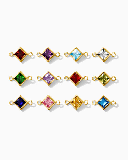 4mm CZ Diamond Shaped Birthstone Connector, CN308