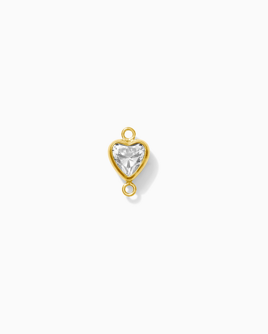 5mm CZ Heart Bezel Connector, CN331