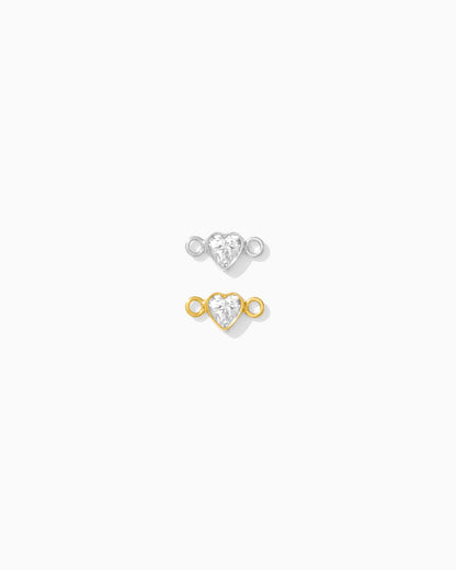 3mm Horizontal Heart Bezel Connector, CN336