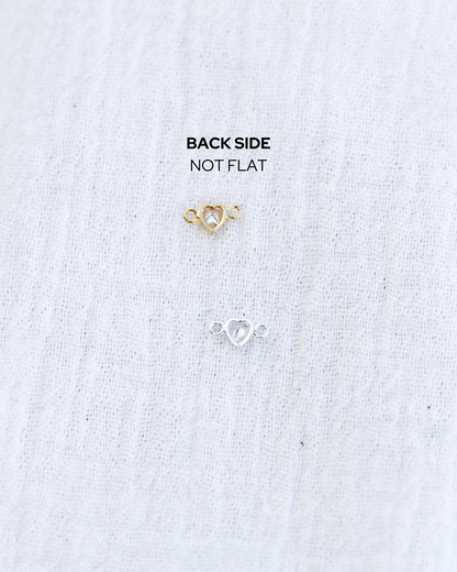 3mm Horizontal Heart Bezel Connector, CN336