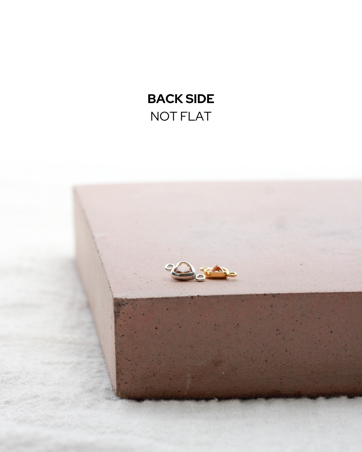 4mm Vertical Heart Shaped Birthstone Connector, CN339