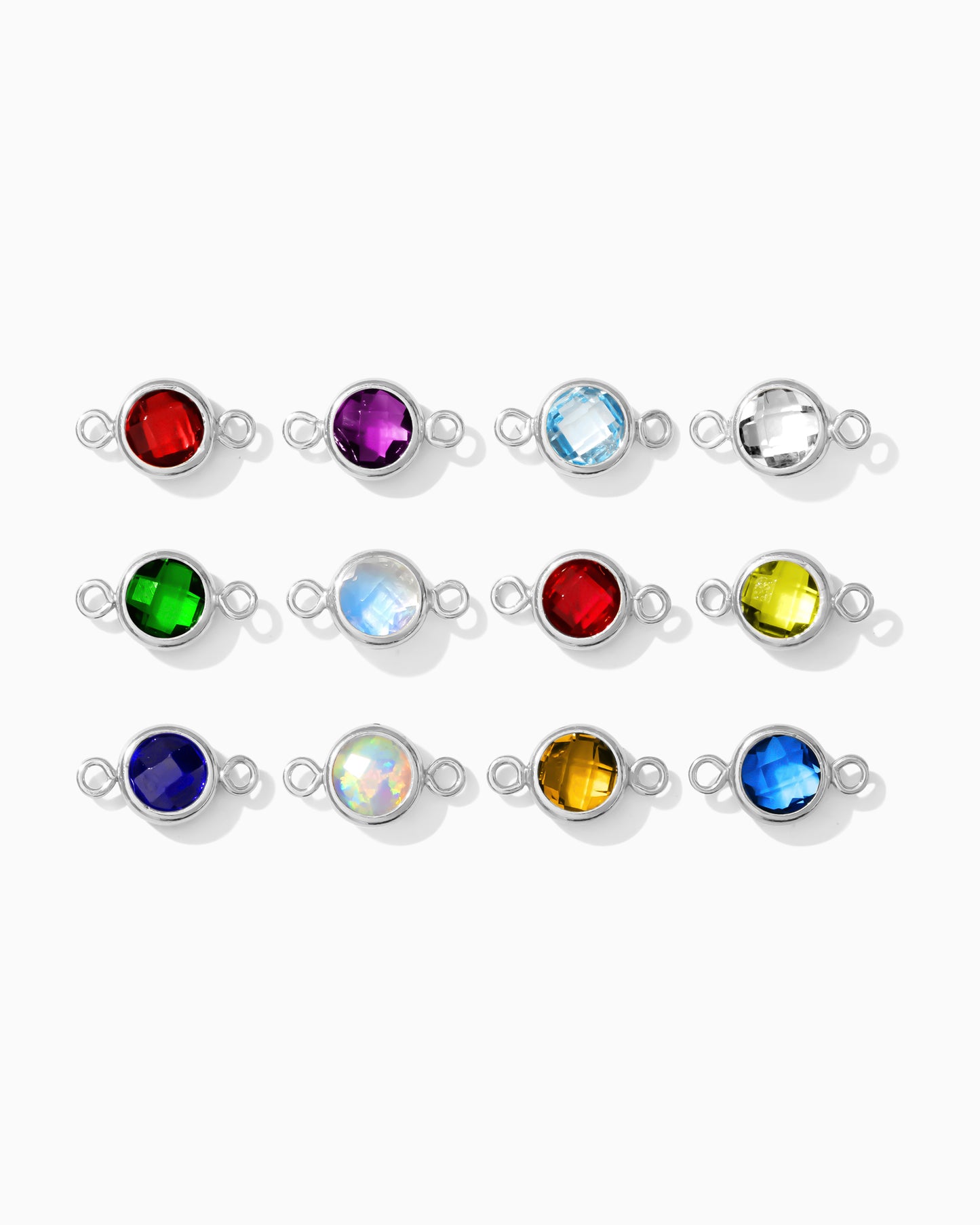 4mm Genuine Birthstone Connectors, CN348