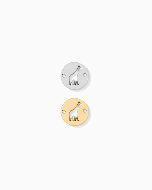 Giraffe Round Connector Charm, CN378