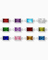 4mm Birthstone CZ Rectangle Connector, CN389