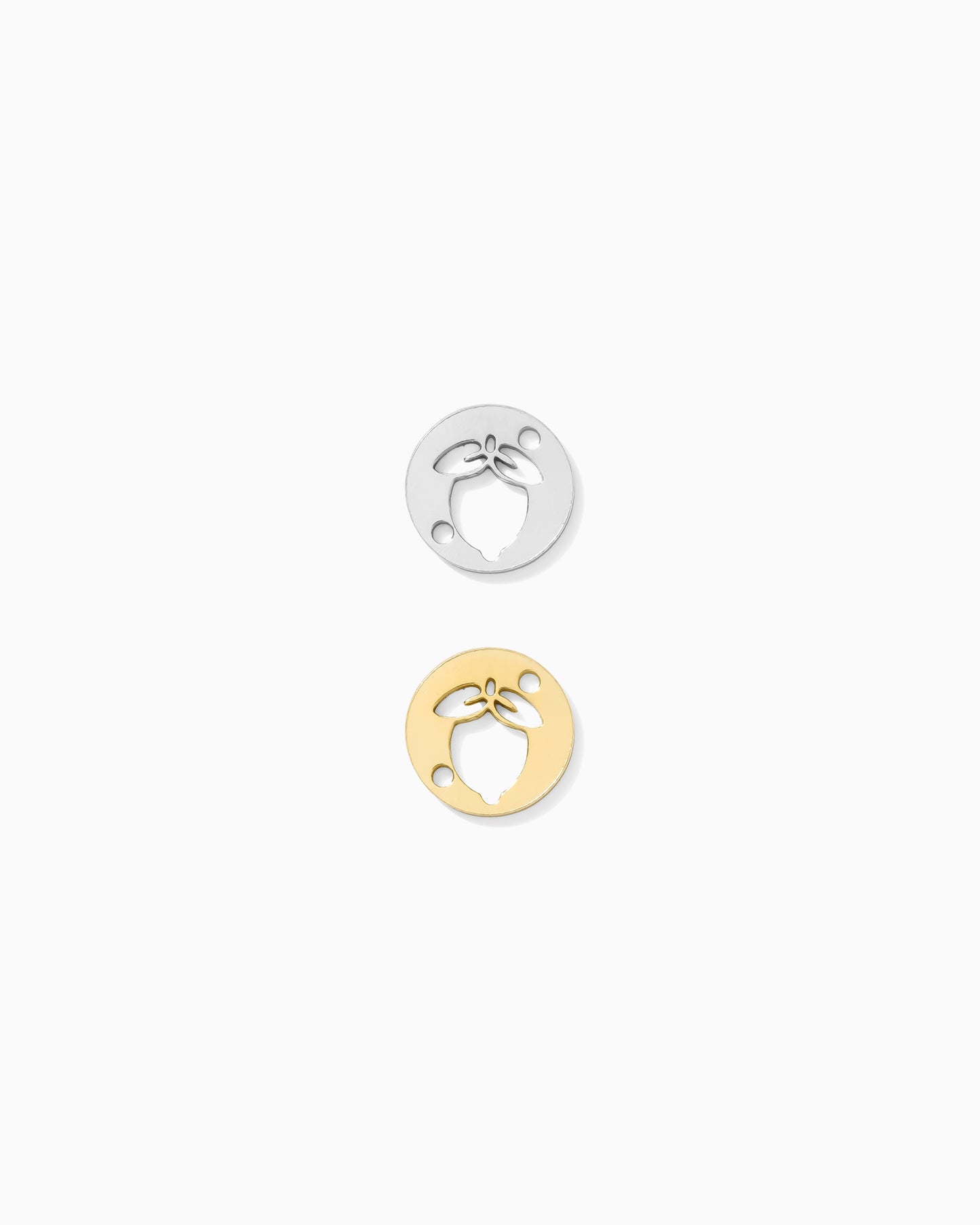 Lemon Round Connector Charm, CN391