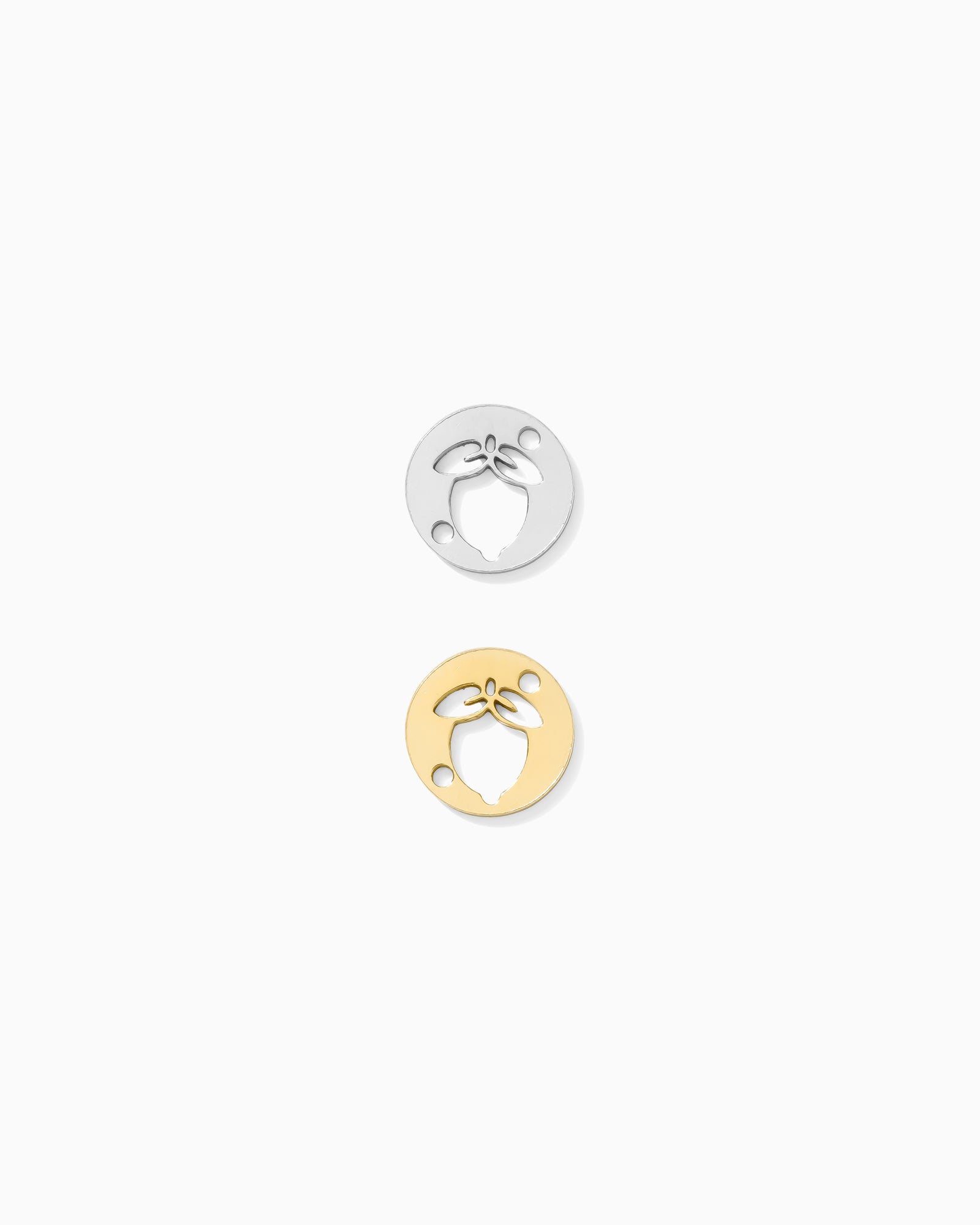 Lemon Round Connector Charm, CN391