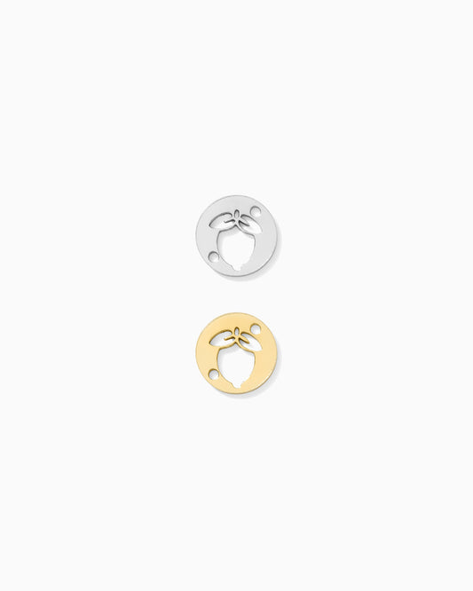 Lemon Round Connector Charm, CN391