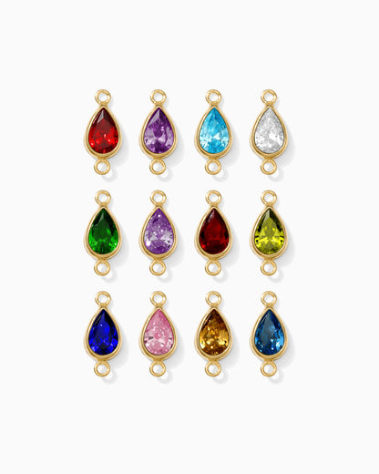 Teardrop Birthstone Bezel Connector, CN399