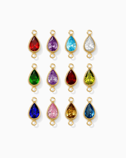 Teardrop Birthstone Bezel Connector, CN399