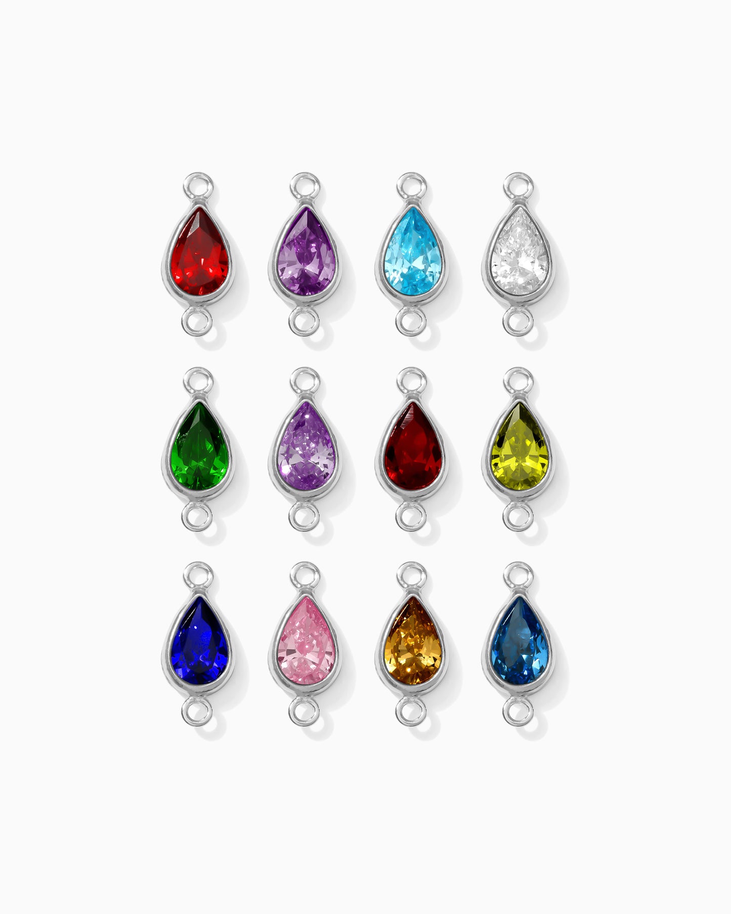 Teardrop Birthstone Bezel Connector, CN399