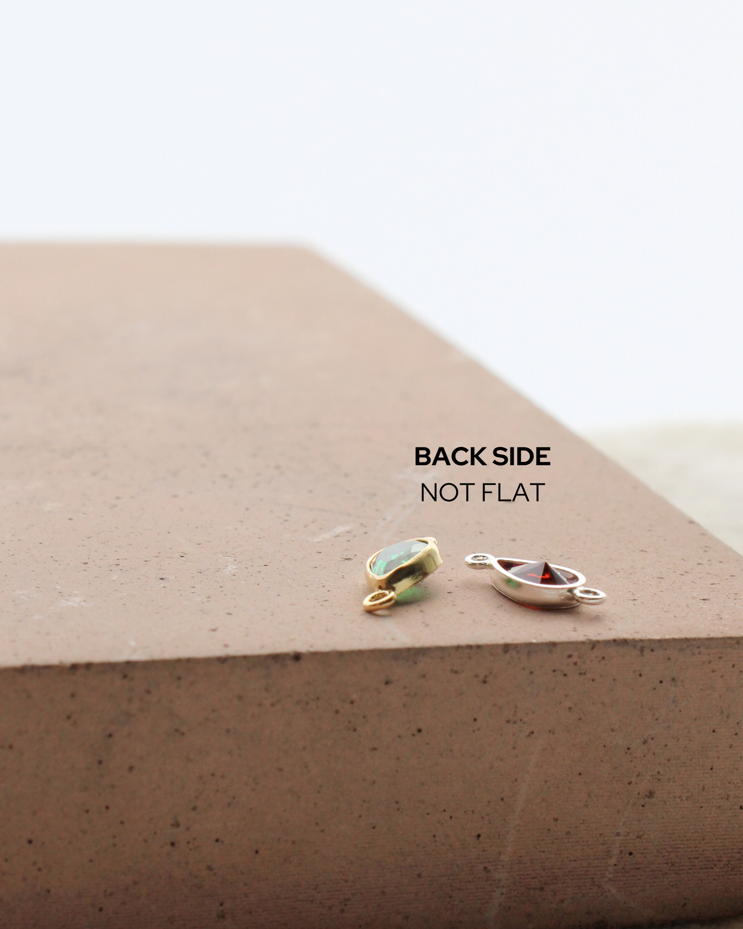 Teardrop Birthstone Bezel Connector, CN399