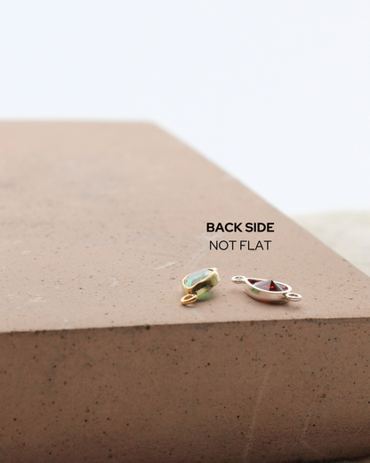 Teardrop Birthstone Bezel Connector, CN399