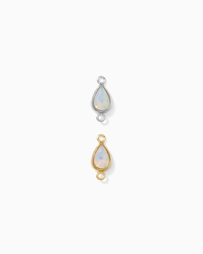 Teardrop White Opal Connector, CN400