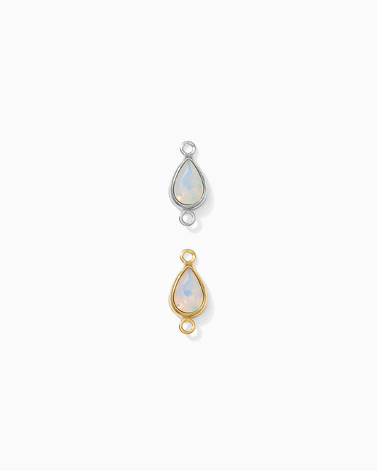 Teardrop White Opal Connector, CN400