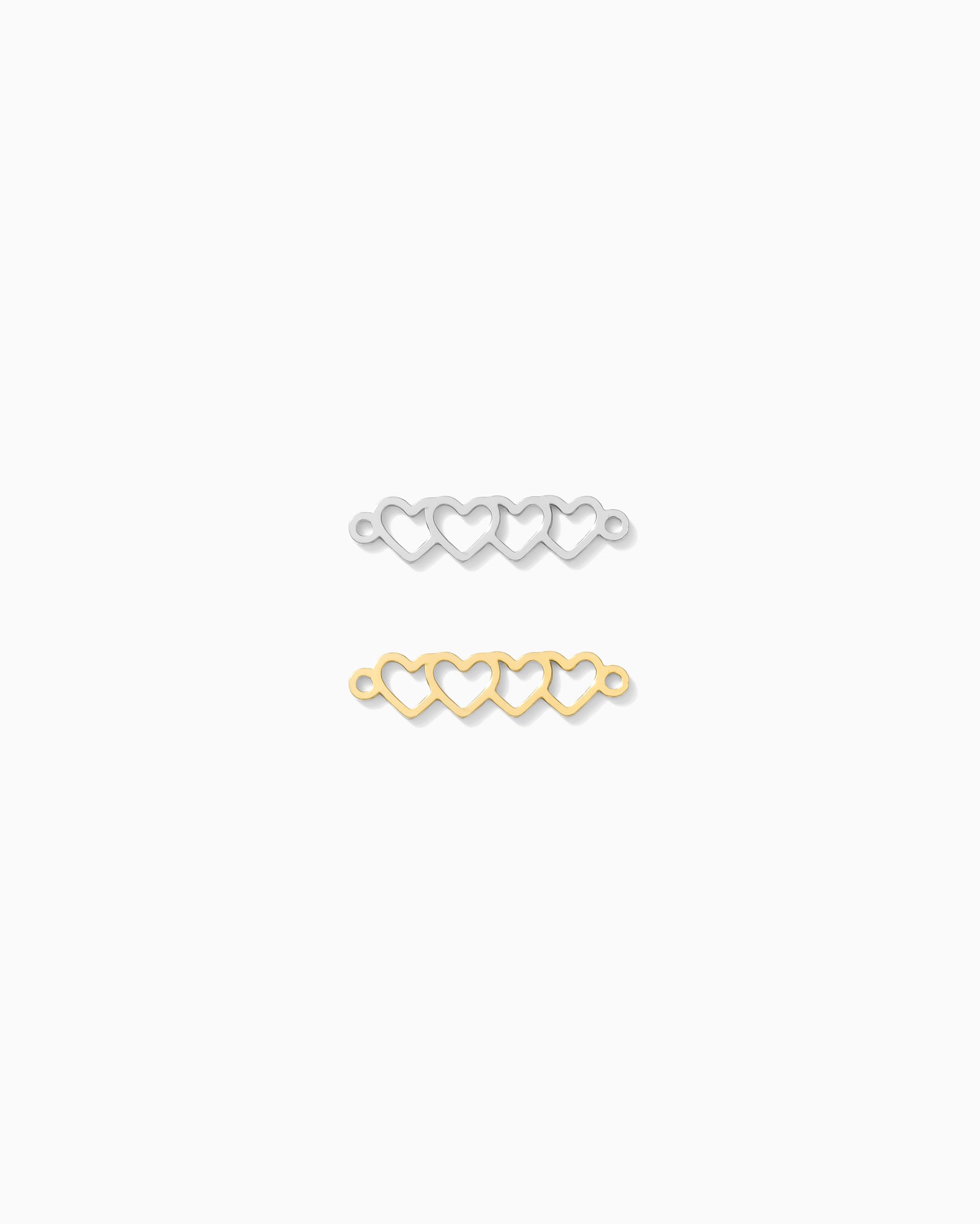 4 Linked Heart Outline Connector. CN438