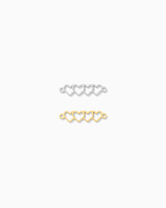 4 Linked Heart Outline Connector. CN438