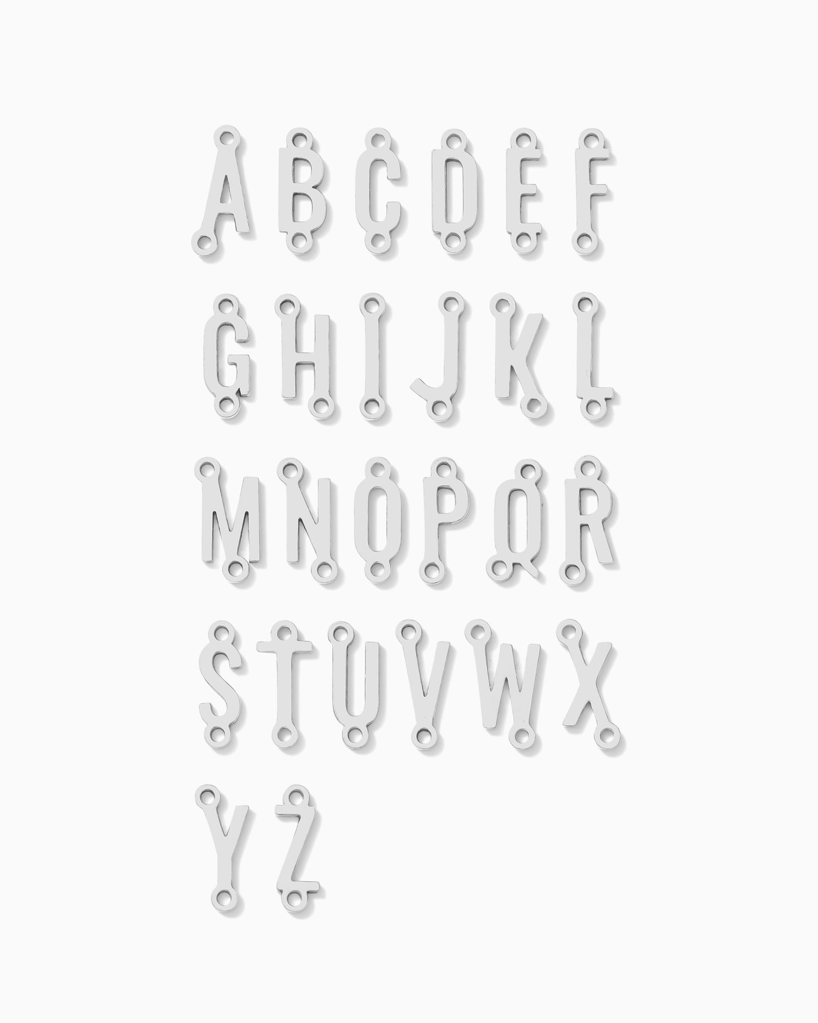 Uppercase Letter Connector, 8.9mm, Sterling Silver, CN441