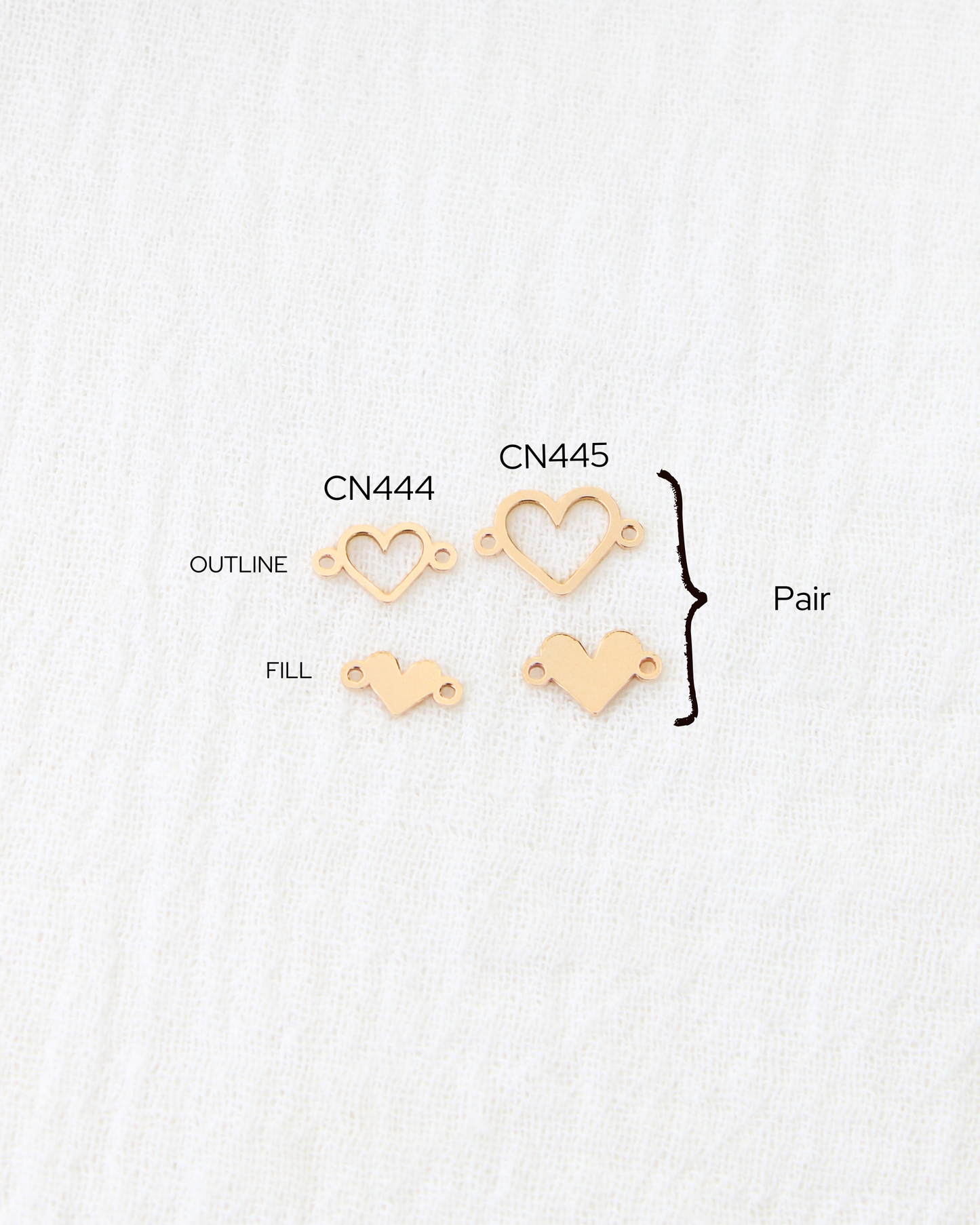 Mini Heart Connector Pair, CN444