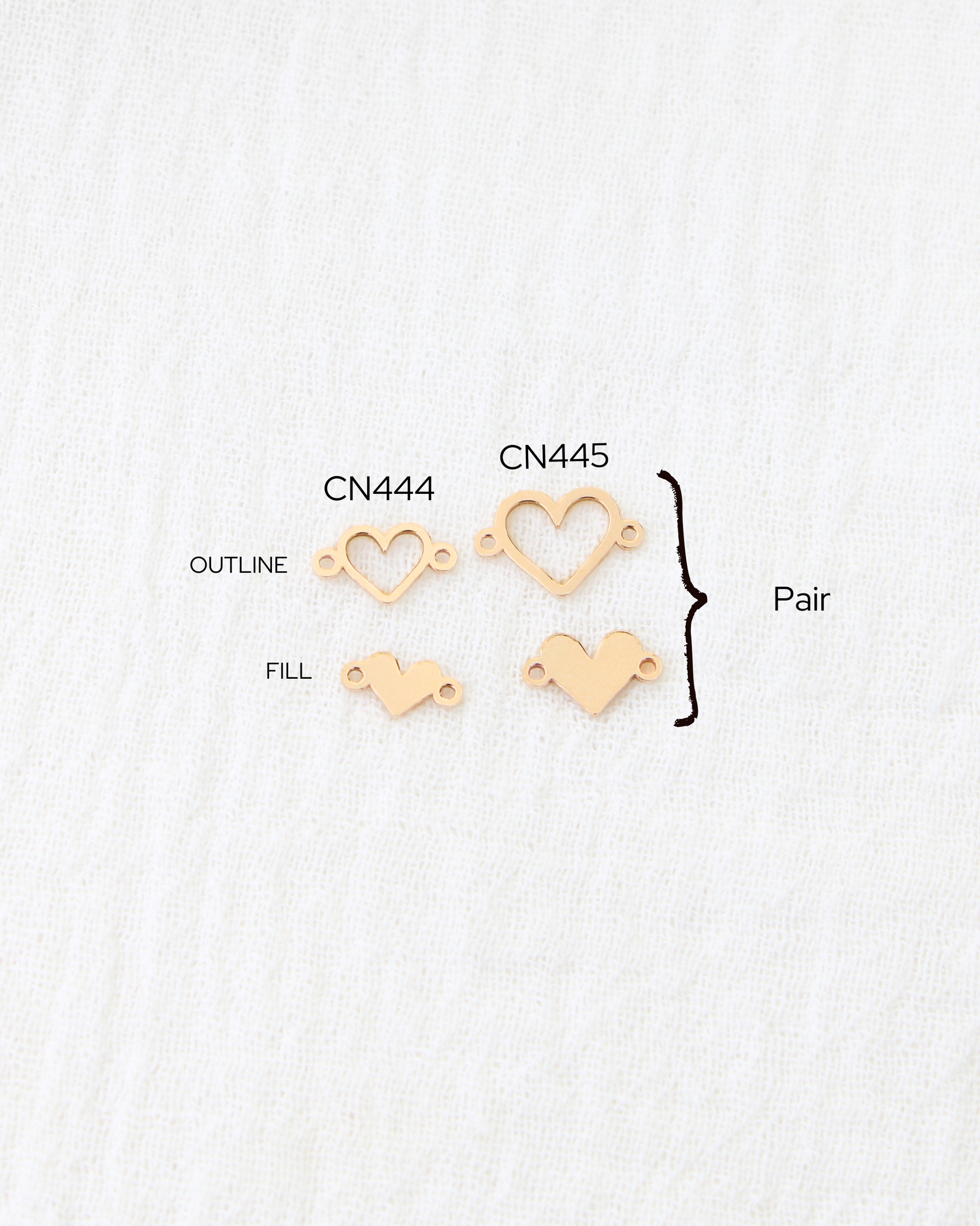 Mini Heart Connector Pair, CN444