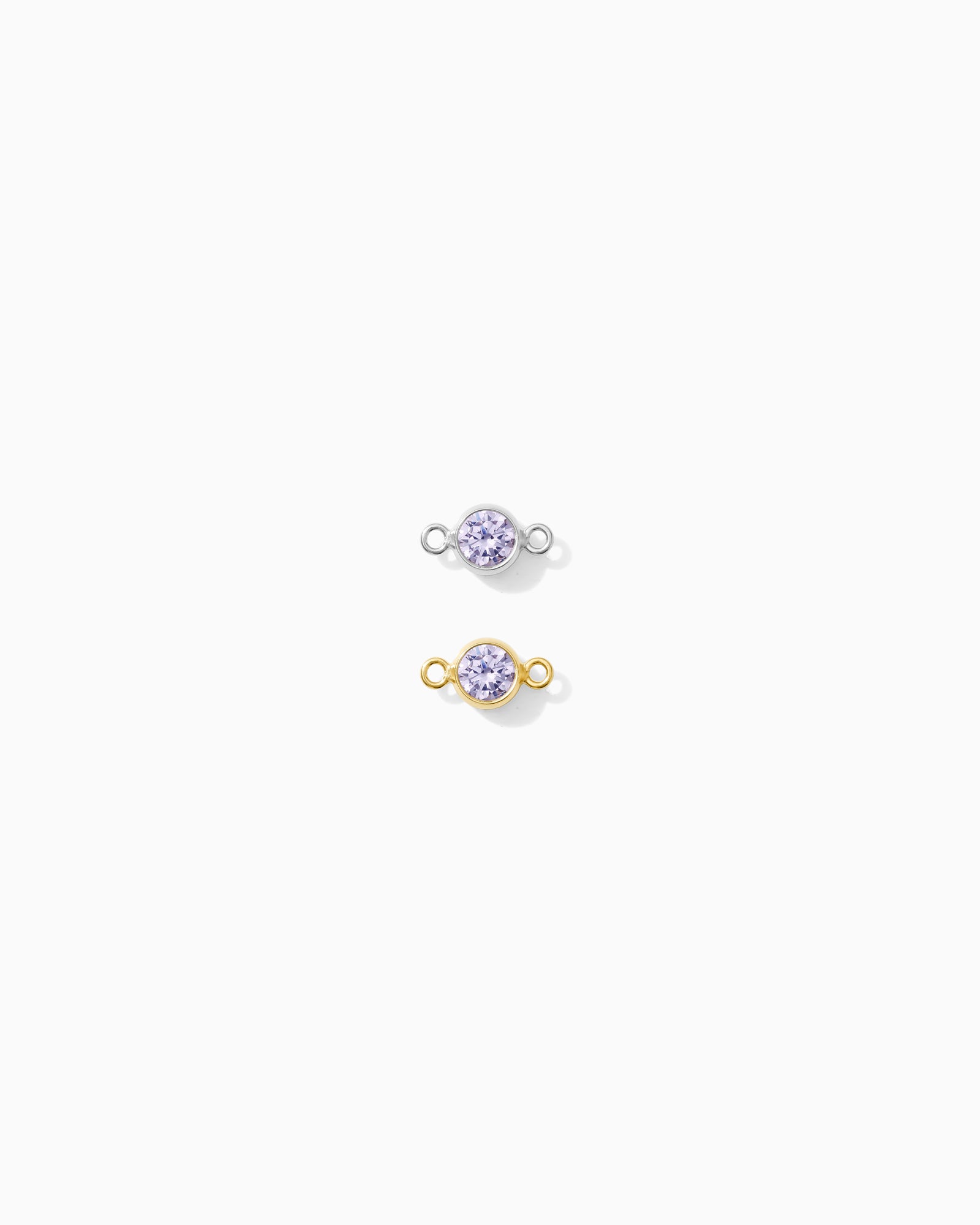 4mm Light Purple Stone CZ Connector (June Alternative), CN466