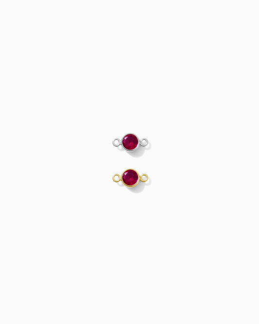 4mm Red Stone CZ Connector(July alternative), CN467