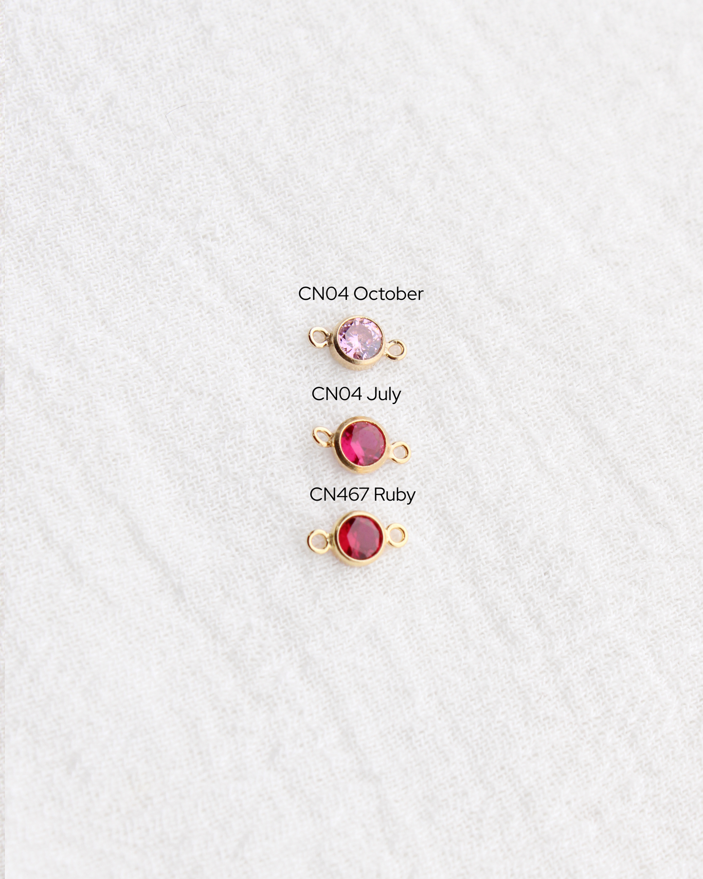 4mm Ruby Stone CZ Connector, CN467