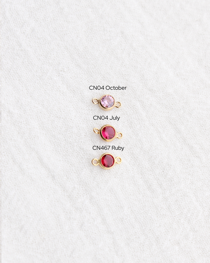 4mm Ruby Stone CZ Connector, CN467