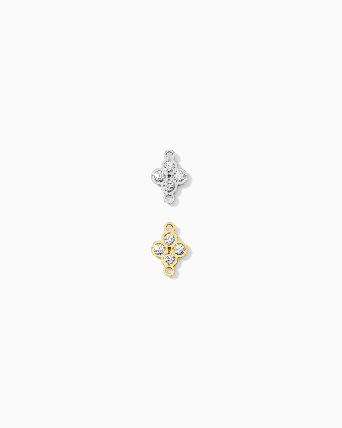 6mm Four Leaf Clover Connector with CZ, CN474