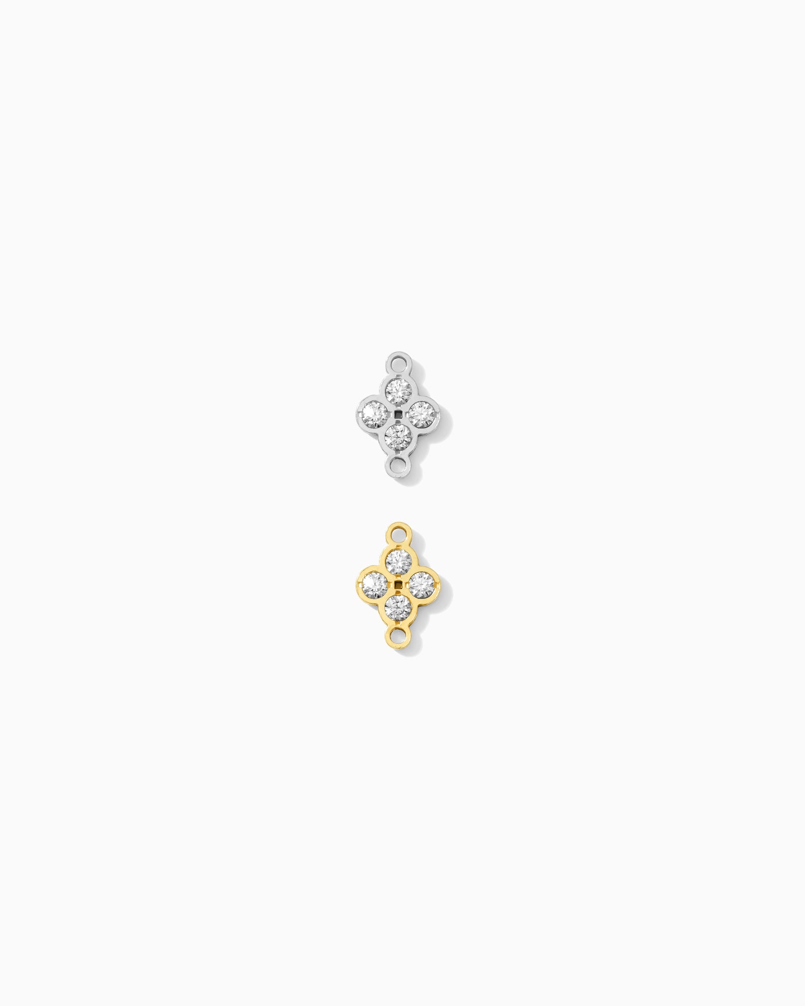 6mm Four Leaf Clover Connector with CZ, CN474