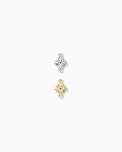 6mm Four Leaf Clover Connector with CZ, CN474