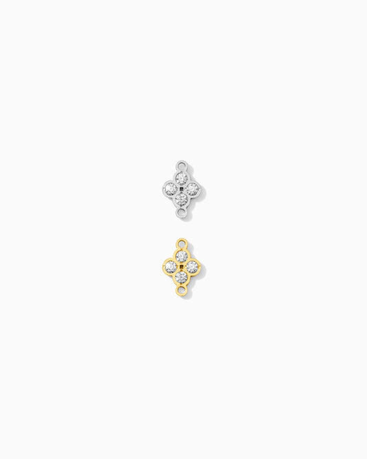 6mm Four Leaf Clover Connector with CZ, CN474