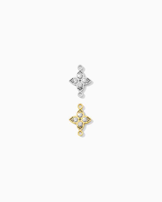 8mm Four Leaf Clover with 4 Cubic Zirconias, CN475
